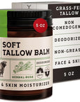 Beef Tallow for Skin - Beef Tallow For Face - Tallow Face Moisturizer - Beef Tallow Moisturizer - Tallow Balm - Grass Fed Beef Tallow For Skin - Tallow Face Cream Lotion (5.0, Herbal-Rose)