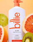 Billie Glow Brightening Women's Body Lotion, Citrus Woods Scent, With Vitamin C, 18 fl oz