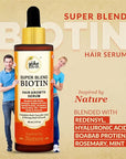 Rosemary Mint & Biotin Hair Growth Serum Formulated With Biotin, Hyaluronic Acid, Baobab Protein, Rosemary, Mint & Other 22+ Natural Herbs and Extracts Combat Hair Loss and Promote Hair Growth 60 ml