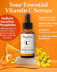TruSkin Vitamin C Serum For Face – Anti Aging Face Serum with Vitamin C, Hyaluronic Acid, Vitamin E – Brightening Formula – Improve Appearance of Dark Spots, Tone, Fine Lines & Wrinkles, 1 Fl Oz