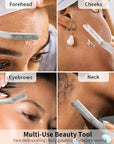 Face Razors for Women, Dermaplane Razor for Women Face, Eyebrow Razor, Facial Razors, Dermaplaning Tool, Gentle Skin Exfoliation Microblades for Sensitive Skin, Peach Fuzz Remover, 5 Count