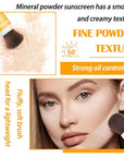 Mineral Sunscreen Setting Powder SPF 50++,Oil Control Long Sunscreen Powder