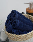 Tens Towels Pack of 24 Washcloths, 12 x 12 Inches, Lighter Weight, Quick to Dry, Super Soft & Absorbent, Gentle Face Towels, Hotel Quality, Perfect for Bathroom, Gym, Spa (Navy, 24 Pack)