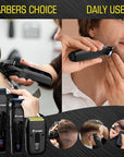 BESTBOMG® Hair Clippers for Men, Professional Hair Clippers, Beard Trimmer& Rechargeable Shaver Set, Metal T-Blade, LED Display, Barber Hair Cutting Kit for Men Grooming & Gifts, BS-808A (Black)