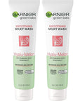 Garnier SkinActive Green Labs Hyalu-Melon Smoothing Milky Washable Cleanser with Hyaluronic Acid + Watermelon for Dehydrated Skin, Fine Lines, 2 Count (Packaging May Vary)