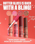 NYX PROFESSIONAL MAKEUP Butter Gloss Bling Lip Gloss, Non Sticky and Shiny Vegan Lip Makeup - Dripped Out
