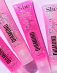 Beauty Bundle She Diamond Glitter Lip Gloss Bright High Shine Glitter Holographic Long Lasting Non-Sticky Formula Gifts for Girls, Teens, Tweens & Women