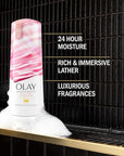 Olay Body Wash for Women, Indulgent Moisture, 24hr Moisturizing & Nourishing Formula, Infused with Vitamin B3 Complex, Luxurious Fragrances, Rose & Cherry Creme Scent, 20 fl oz