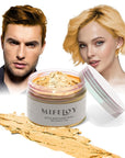 Temporary Gold Hair Spray Color Wax 4.23 oz, Golden Instant Natural Hairstyle Cream Dye, Disposable Coloring Mud for Men Women Youth, Washable Styling Pomades, Party Cosplay DIY Halloween
