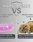 Avilana Silicone Body Scrubber - Food Grade & Lab Tested, Gentle Exfoliating Shower Brush for All Skin Types, Hygienic Quick-Dry Loofah Alternative, BPA-Free Body Brush