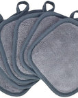 Makeup Remover Cloths for Face, Eye, Lips - Reusable Makeup Remover Pads Soft Microfiber Facial Cleansing Cloths 5 x 5 inch 6 Pack (Gray)