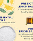 Dr Teal's Pure Epsom Salt, Prebiotic Lemon Balm & Essential Oil, 3 lbs (Pack of 4)