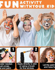 Jim&Gloria Face Paint Kit Bulk 32 Professional Face Painting Kit for Kids Party, Metallic, Neon, Classic Facepaint Crayons, Washable Body Paint Adults, Halloween Makeup, Boys Girls Gifts Crafts Toys
