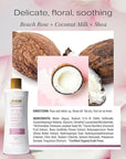 RAW SUGAR Simply Body Wash, Beach Rose + Coconut Milk + Shea (25 Fl Oz, Pack of 3) Sensitive Skin Bath Soap, Formulated without Sulfates & Parabens
