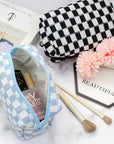 Pazimiik checkered makeup bag for