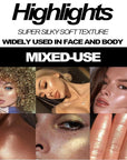 Cream Highlighter Compact, Highly Pigmented Glitter Powder Makeup, Face
