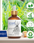 HIQILI 1 Fl Oz Vetiver Essential Oil, 100% Pure Natural for Skin, Candle Making - 30ml