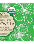 US Organic Citronella Essential Oil, USDA Certified, 100% Pure, 30 ml, Improved caps and droppers – Used for Skin Care, DIY Projects Like Candle Making and Much More