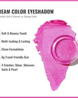Oulac Hot Pink Cream Eyeshadow also for Highlighter Highly Pigmented Eye Shadow Waterproof&Long Lasting with Moisturizing Formula Blendable Shimmer Eye Make-up,Vegan & Cruelty-Free, 6g, 09