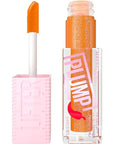 MAYBELLINE Lifter Gloss Lifter Plump, Plumping Lip Gloss with Chili Pepper and 5% Maxi-Lip, Hot Honey, Clear with Pink and Gold, 1 Count