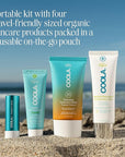 COOLA Organic Sunscreen and Lip Balm SPF 30 Sun Essentials Kit, Dermatologist Tested and TSA Approved, Vegan and Gluten Free, 4 Items Total
