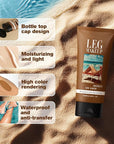 Legs Makeup Waterproof with Brush - No Transfer Body Concealer for Varicose Veins Appearance, Tattoo & Scar Cover Up for All Skin Tones, Waterproof (Medium)