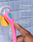Billie Razors for Women Shave Kit – Women’s Razor + 4 x 5-Blade Razor Refills + Magnetic Holder – Malibu