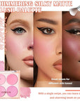 Blush Palette,Shimmer Silky Matte Blush Powder Palette,Professional Cute Face