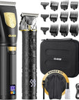 GLAKER Hair Clippers for Men Professional, Cordless Clippers for Hair Cutting, Mens Hair Clippers and Trimmer Kit for Barber with LED Display 15 Guide Combs