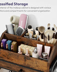 SWTYMIKI Rolling Makeup Organizer Cart - Floor Skincare Storage with Non-woven Drawers, Vanity Organizer Cosmetic Display Cases with Wheels, Cabinet for Skin Care Perfume Nail Polish Brush Hair Tool
