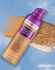 Covergirl Simply Ageless Skin Perfector Essence Foundation, 50 Medium-Tan, Tinted Skin Perfector, Skincare Makeup Hybrid, Sheer Tint, Radiant Finish, Skin-Like Finish, Vegan Formula, 1.0oz