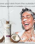 RAW SUGAR Simply Body Wash - Pineapple + Maqui Berry + Coconut, Moisturizing & Brightening Bath & Shower Gel, Sulfate-Free, Paraben-Free & Vegan (Pack of 3)