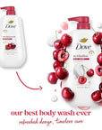 Dove Body Wash with Pump 3 Count Revitalizante Cherry & Chia Milk, for Renewed, Healthy Looking Skin,Moisturizing Gentle Skin Cleanser with 24hr Renewing MicroMoisture, 30.6 oz