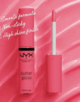 NYX PROFESSIONAL MAKEUP Butter Gloss, Non-Sticky Lip Gloss - Peaches & Cream (Pink Coral)