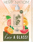 Australian Gold Hemp Nation Sparkling Citrus & Champagne Bundle - Tan Extender Body Lotion (18 FL Oz) & Body Wash (8 FL Oz), Effervescent Orange, Grapefruit & French Wine Extract, Pure Hemp Seed Oil