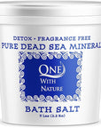 One With Nature 100% Pure Dead Sea Salt, 5Lb - Fine Bath Salts for Soaking, Body Exfoliator, Acne Treatment, 21 Essential Minerals, Fragrance-Free, for Men, Women, Children. Helps Skin Conditions