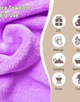 KODAMO Makeup Remover Cloth, Reusable Makeup Remover Pads Washable Travel Bag, Microfiber Makeup Removal Face Wash Cloths with Just Water, 12 Pack/Violet