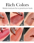 Lip Liner Set, 6 Colors Longwear and Pigmented Matte Lip Pencil Makeup, Smooth Application, Retractable Waterproof Lip Liner