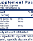 Life Extension Optimized Carnitine, Three Forms of L-carnitine, Promotes Heart & Brain Health, Gluten Free, Non-GMO, Vegetarian, 60 Capsules