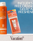 Vacation Orange Gelée SPF 30 Sunscreen Spray Oil & Air Freshener Bundle, Tanning Oil with SPF, Suntan Lotion Spray, Transparent on All Skin Tones, Dermatologist-Tested, Vegan, 5 Fl. Oz.