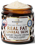 Beef Tallow for Skin & Face – Whipped Tallow & Honey Balm – 100% Grass Fed Tallow Face Moisturizer with Mango Butter, Jojoba Oil, Vitamin E – Organic Beef Tallow Balm for Dry Skin & Wrinkles – 3 oz