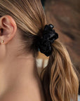 slip Large Scrunchie Multi | Set of 3 Pure Silk Large Scrunchies | Includes 1 Pink, 1 Caramel, 1 Black | 100% Mulberry Silk, Anti-Crease, Gentle on Hair, Reduces Breakage | Stylish & Durable