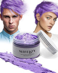 Temporary Purple Hair Spray Color Wax 4.23 oz, Instant Natural Violet Hairstyle Cream Dye, Washable Styling Pomades, Disposable Coloring Mud for Women Youth Men, Party Cosplay DIY Halloween