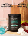 Vital Vitamins Multi Collagen Peptides Powder - Unflavored, Easy to Dissolve - Type I, II, III, V, X - for Women & Men - Promotes Hair, Skin, Nails, & Joint Health - 30 Servings