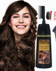 Dark Brown Hair Dye Shampoo YIZHONG Hair Color For Gray Hair Coverage Permanent Darkest Borwn Hair Color Shampoo Women Men Dedicated Darkening Hair Coloring (dark brown Black)…
