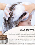 Temporary Hair Color Wax,Hair Spray Color, Hair Wax Color 4.23 oz, Easy Washout Temporary Hair Dye for Halloween,Cosplay, Party (Brown, 4.23)