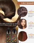 Hair Dye Shampoo 3 in 1, Coffee Hair Color Shampoo for Men Women, Natural Brown Hair Color Dye, Easy to Use for All Hair Types Shampoo Para Canas 16.9 Fl Oz (Coffee)