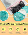 Nugilla 18 Packs Reusable Makeup Remover Pads with a Washable Laundry Bag, Resuable Microfiber Round Towel Skin Face Towels, Soft Makeup Remover Cloth, Fast Drying Washcloth (Grey/Green/White)