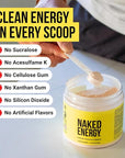 Naked Energy - Pure Pre Workout Powder for Men and Women, Vegan, Unflavored, Healthy Pre Workout - No Added Sweeteners, Colors Or Flavors - 50 Servings