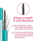 Almay Lengthening Mascara, Volume & Lift, Eye Makeup, Hypoallergenic and-Fragrance Free, 040 Waterproof Black, 0.24 fl oz.